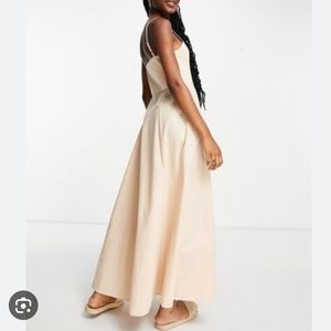 NWT asos design cotton maxi dress in stone size 4